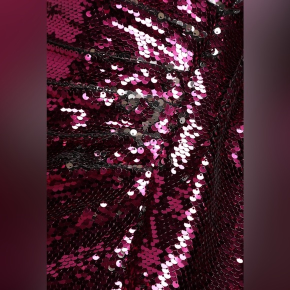 Lulus Hot Pink Sequin Strapless Mini Dress Ruched Bodycon NWT Medium - Picture 6 of 7